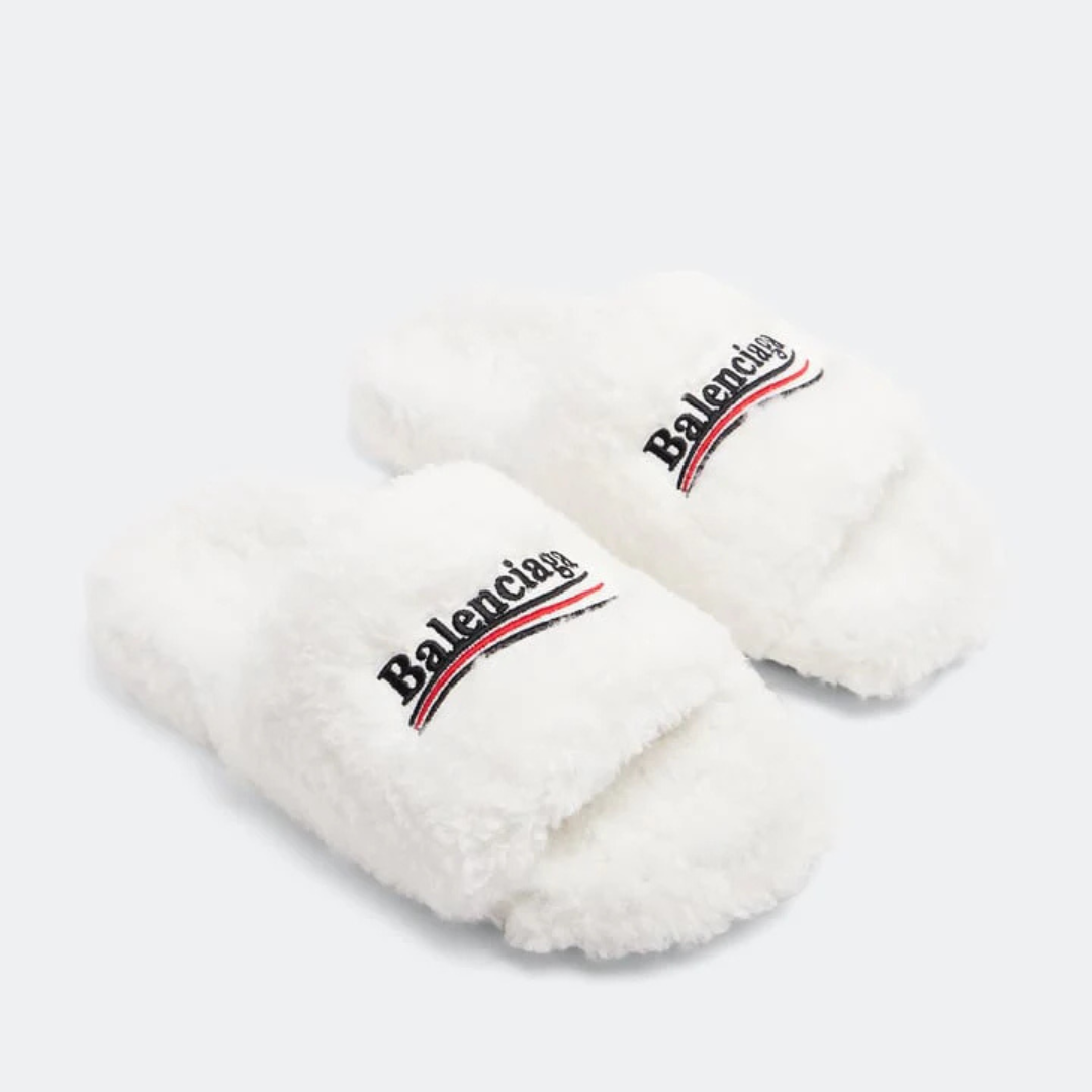 Ciabatte pelose B- BIANCO