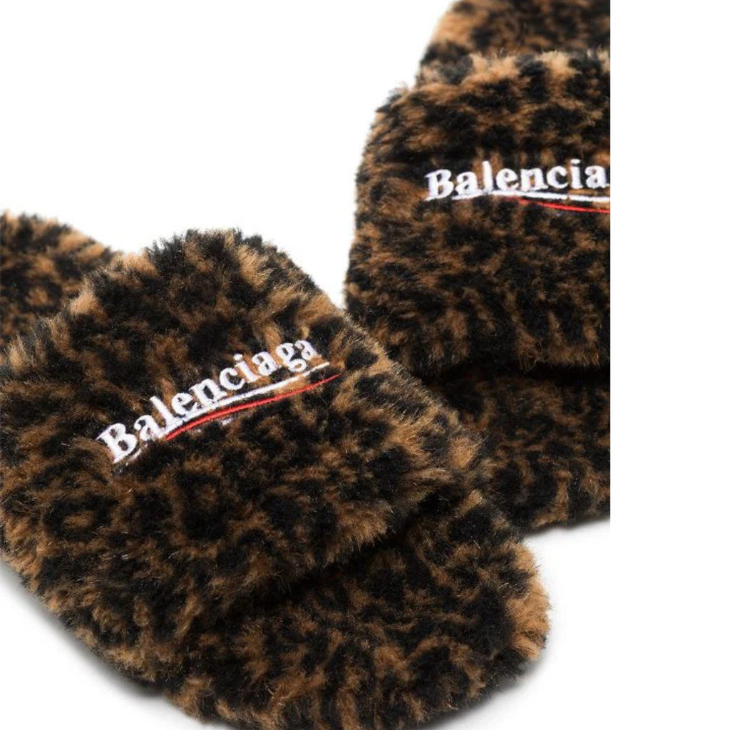 Ciabatte pelose B- LEOPARDO
