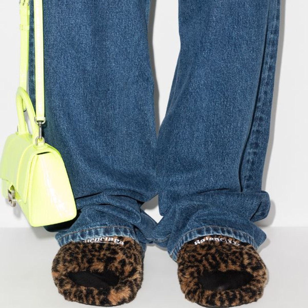Ciabatte pelose B- LEOPARDO